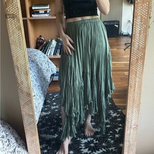Free People Green Flowy Layering Skirt